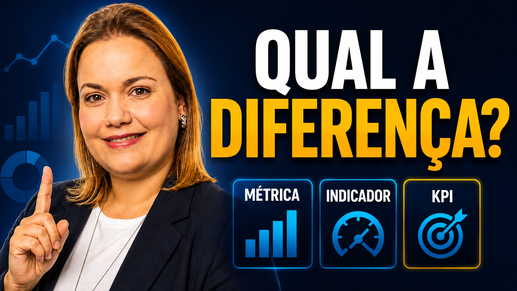 Thumbnail do vídeo Qual a diferença entre Métricas, Indicadores e KPIs?